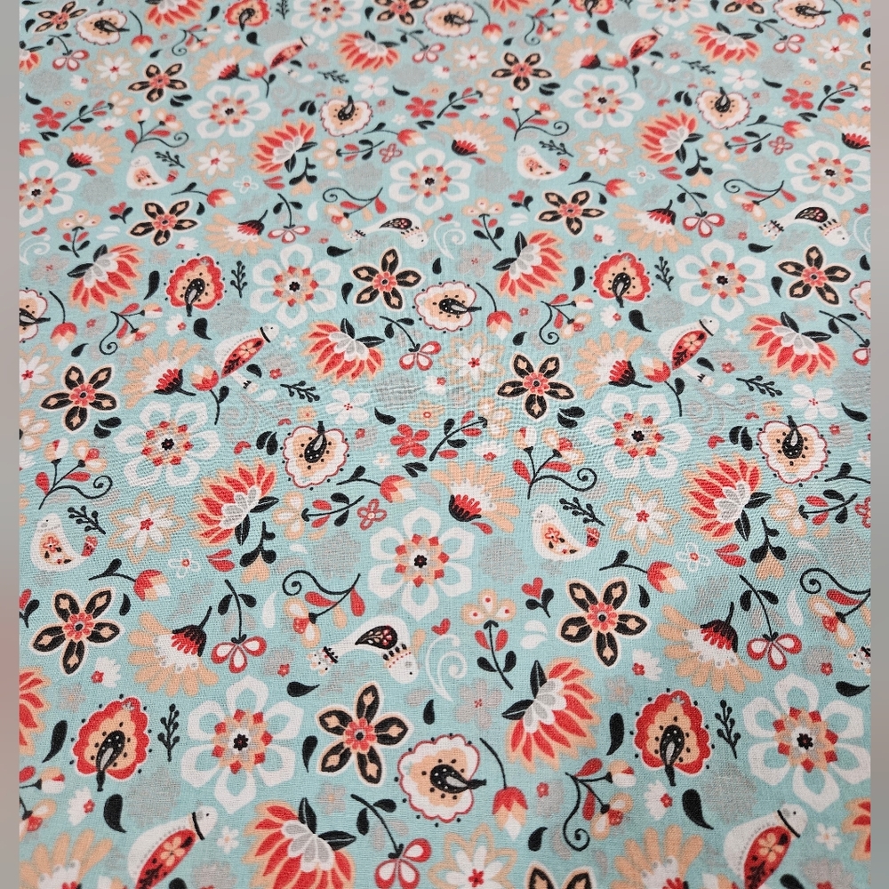Floral Print Cotton Fabric By The Yard